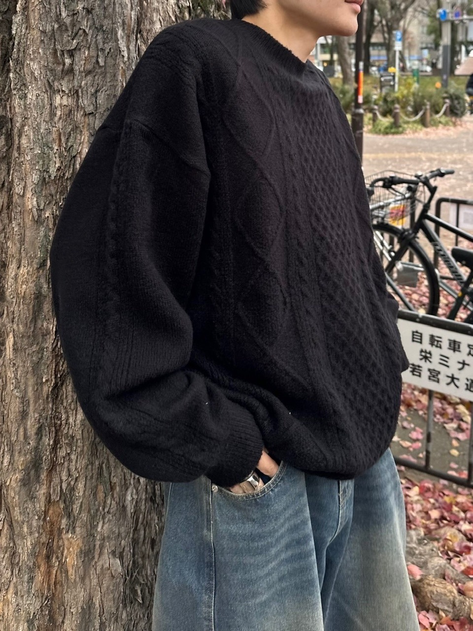 受注制【youll】loose cable knit (2color)