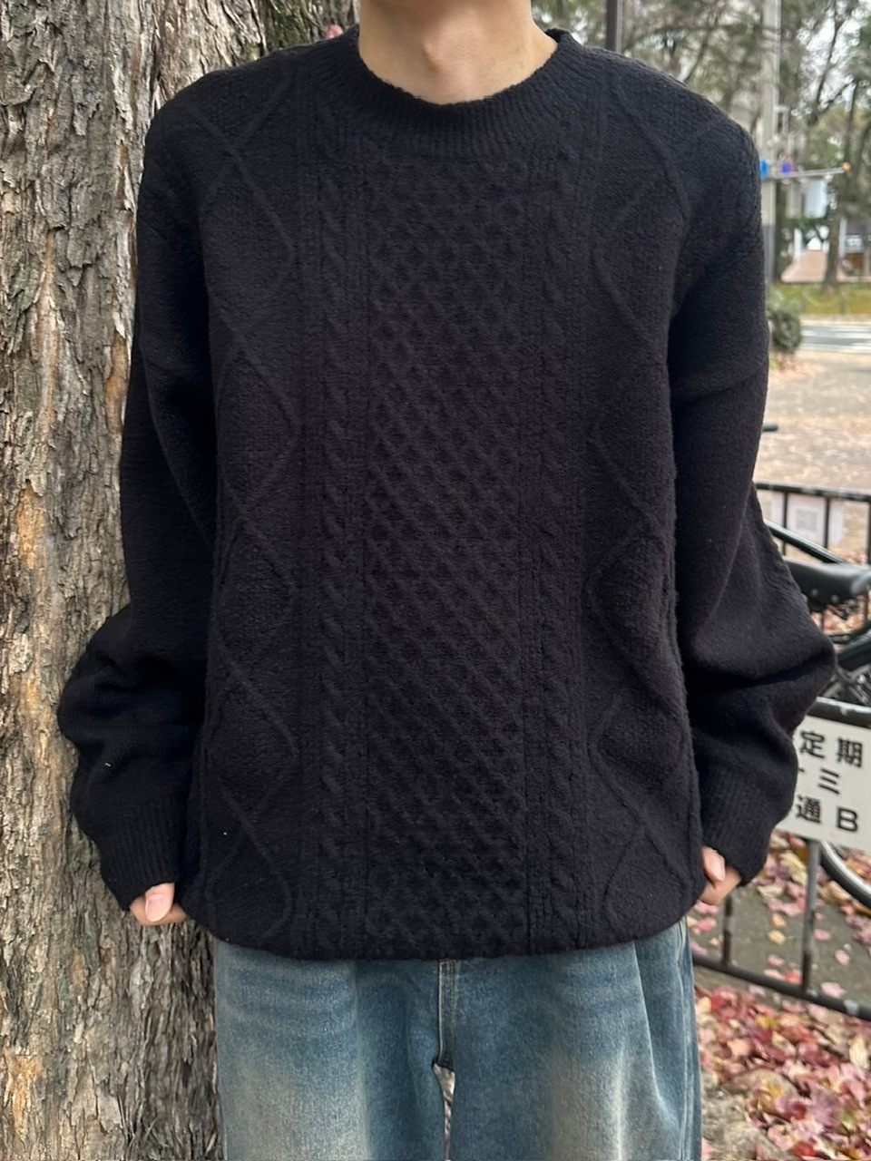 受注制【youll】loose cable knit (2color)