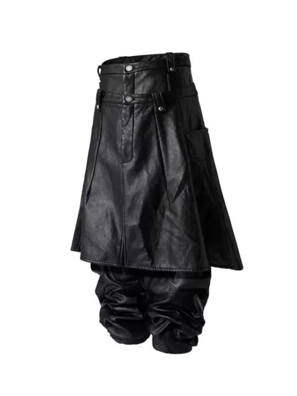 Fourth3ex】Scimitar Pleated Detachable Leather Pants / 【フォース