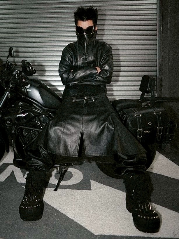Fourth3ex】Scimitar Pleated Detachable Leather Pants / 【フォース