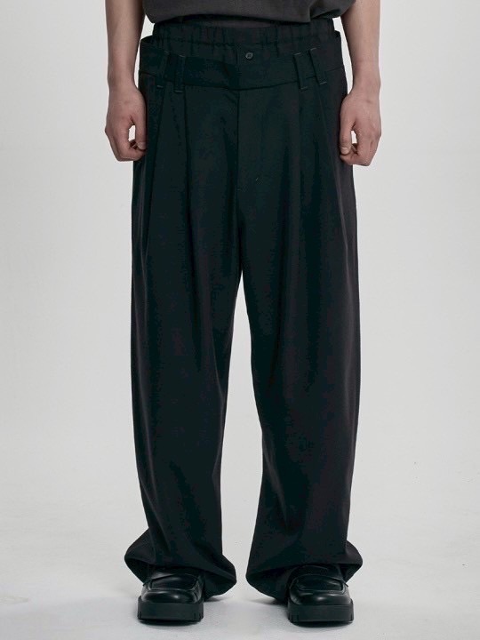 【AJOBYAJO】Double Layered Pants / 【アジョバイアジョ】ダブルレイヤードスラックスパンツ