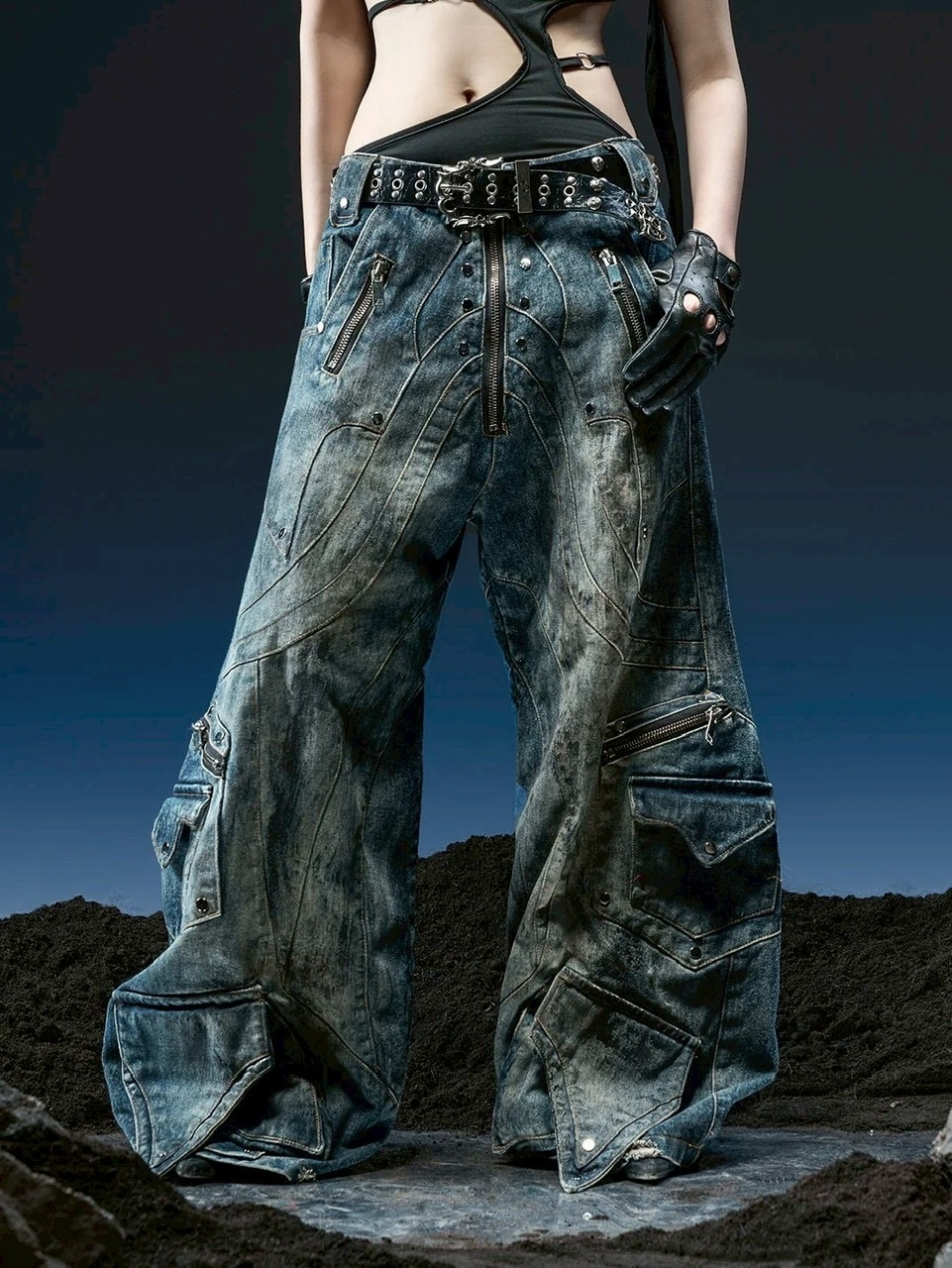 PEOPLESTYLE 生デニムパンツ バルーンジーンズ リジッド PEOPLESTYLE 生デニムパンツ バルーンジーンズ リジッド PEOPLESTYLE