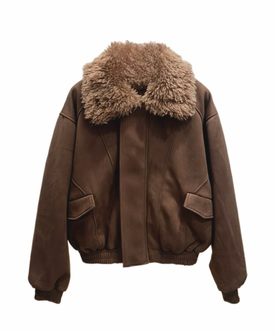 受注制【Chikashitsu +】boa collar suede padding blouson / 【チカシツプラス】ボア襟スエードパディングブルゾン (2color)