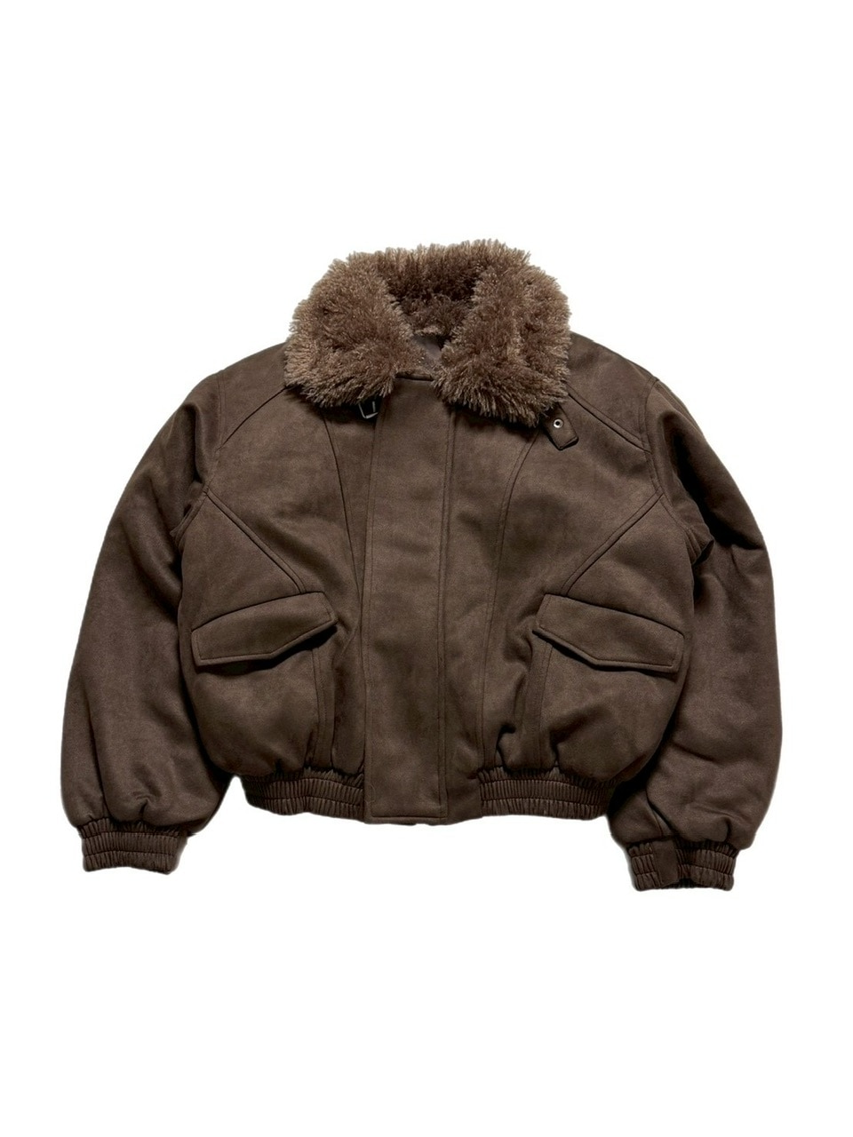 受注制【Chikashitsu +】boa collar suede padding blouson / 【チカシツプラス】ボア襟スエードパディングブルゾン (2color)