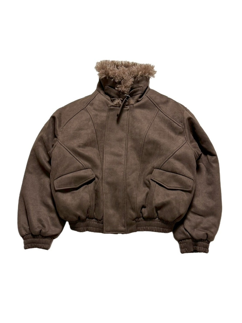 受注制【Chikashitsu +】boa collar suede padding blouson