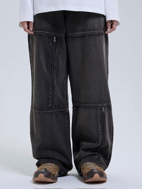 【THECOLDESTMOMENT】TCM block denim pants