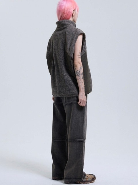 【THECOLDESTMOMENT】TCM block denim pants