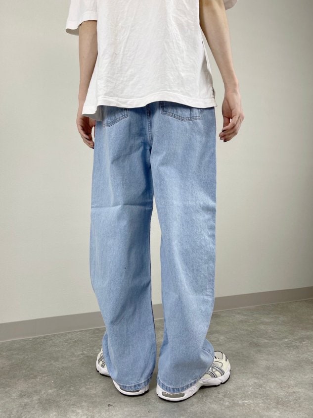 受注制【Chikashitsu +】wide denim pants (2color)