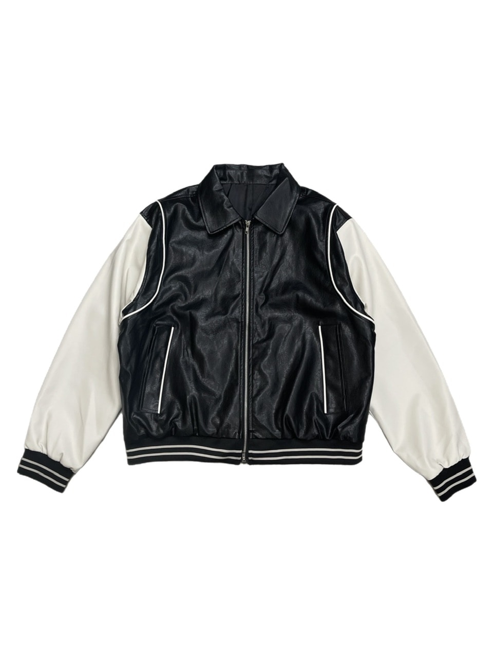 受注制【Chikashitsu +】leather piping jacket (2color) | OUR BRAND