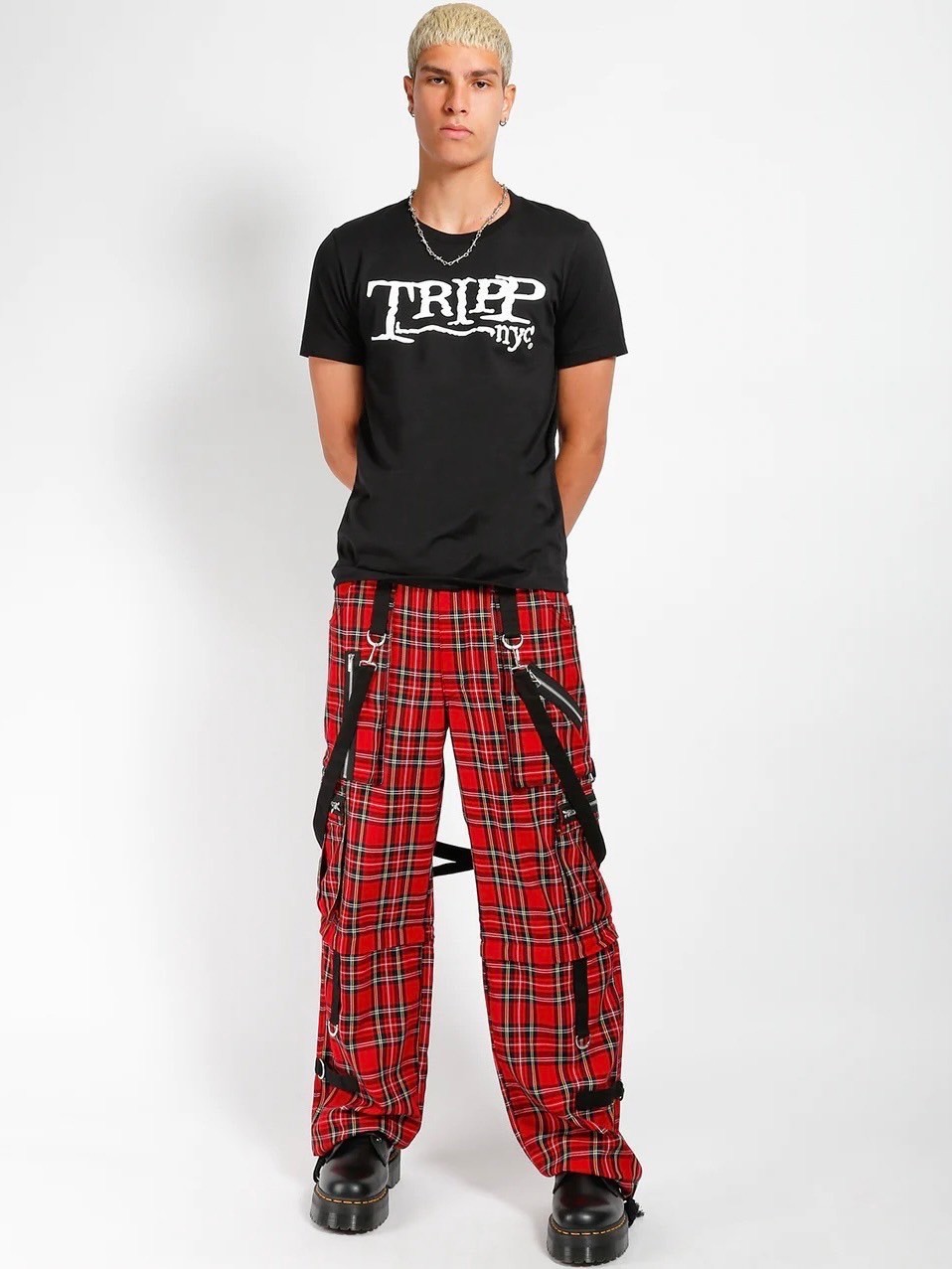 TRIPP NYC】RED PLAID CLASH DARK STREET PANT [BR7272M] | OUR BRAND