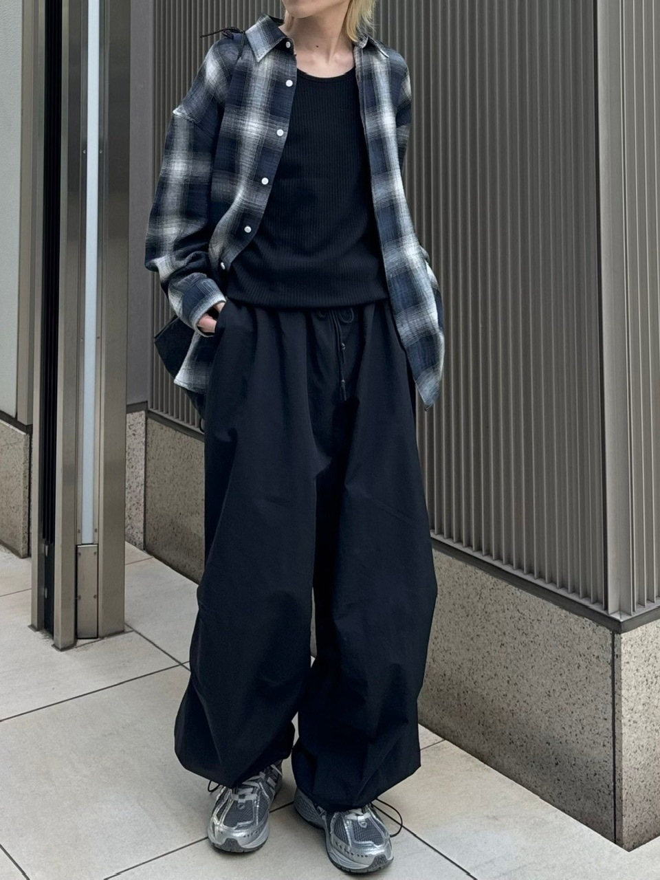 受注制【Chikashitsu +】shadow check shirt (2color) | ITEM