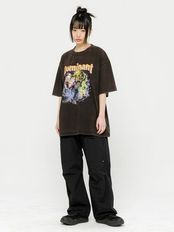 ★DOMINANT★VINTAGE WASHING プリント 半袖 Tシャツ DOMINANT】Vintage Washing Goosebumps Tee | OUR BRAND