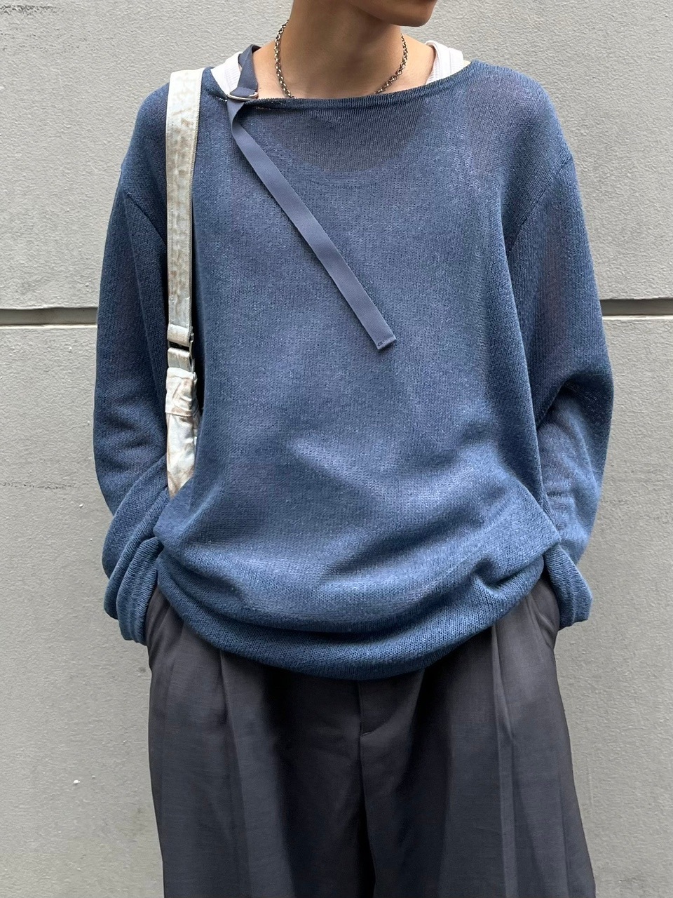 受注制【Chikashitsu +】belt design summer knit (3color