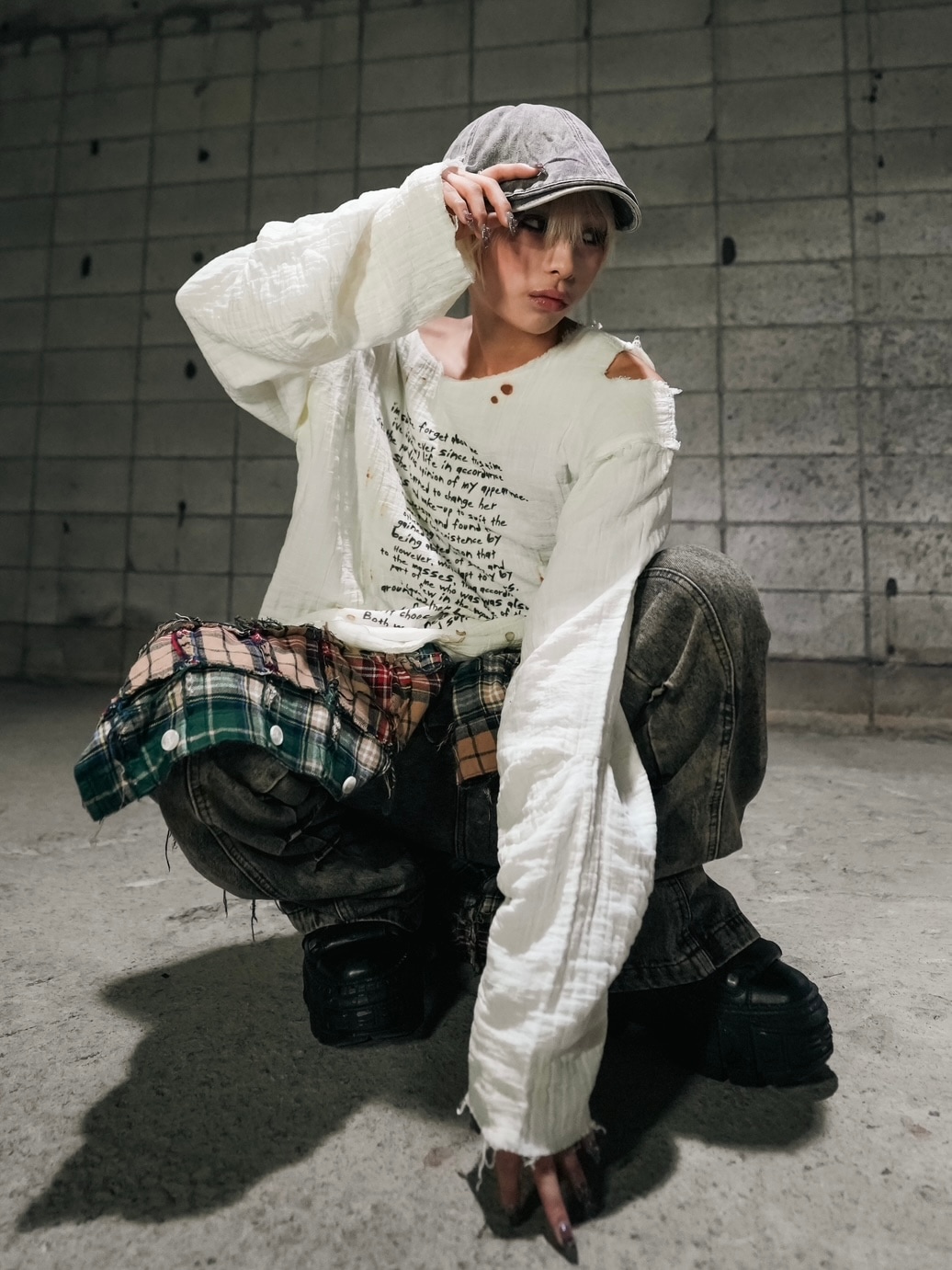 Bizarre Maiden】smoked double gauze shirt (2color) | OUR