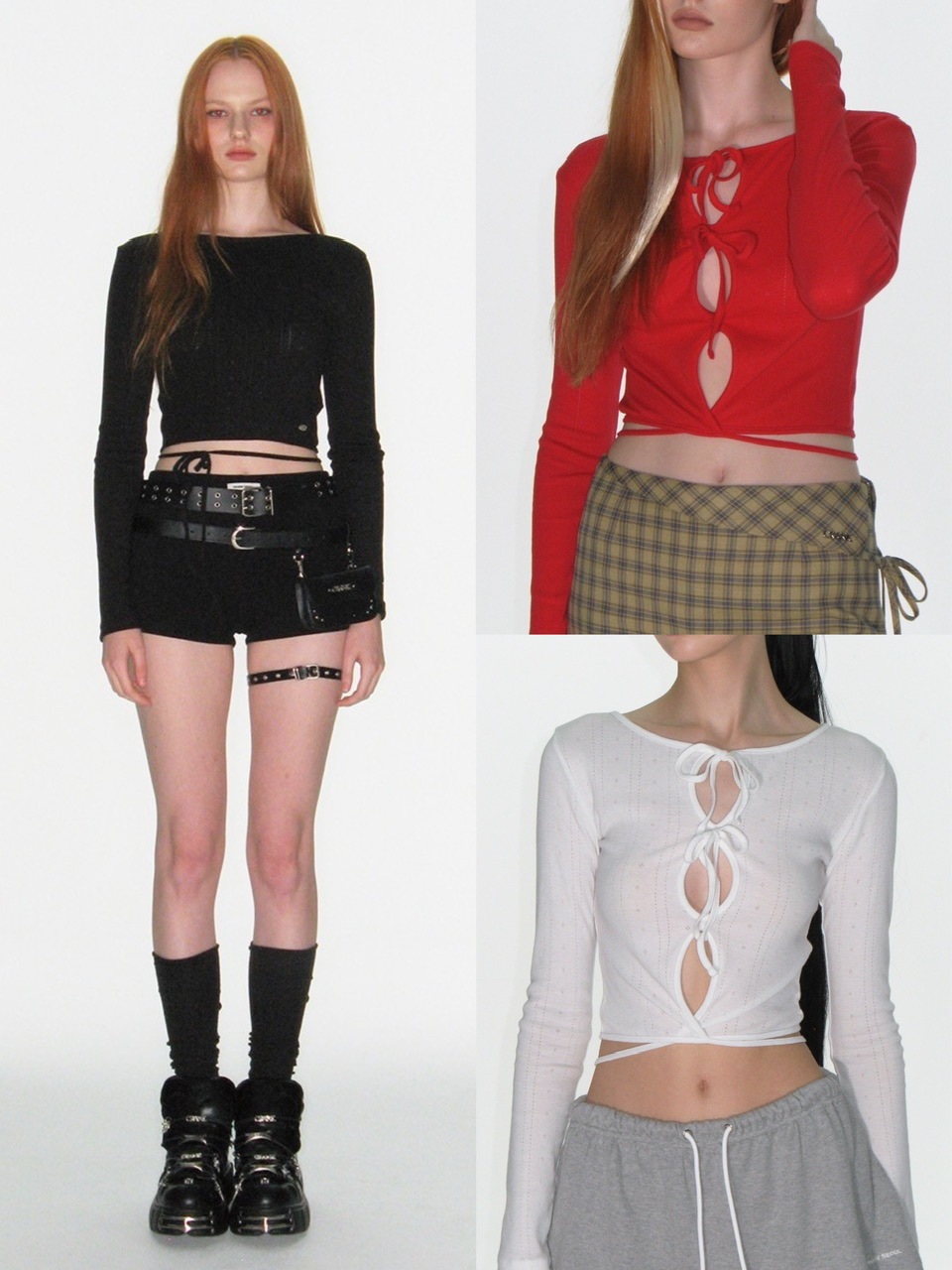 ★CRANK★EYELET STRING CROP TOP_RED★正規品/韓国直送料込 CRANK】EYELET STRING CROP TOP | OUR BRAND,CRANK | PRESSING