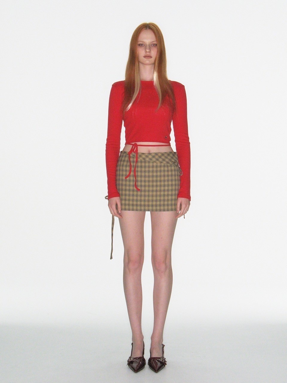 ★CRANK★EYELET STRING CROP TOP_RED★正規品/韓国直送料込 CRANK】EYELET STRING CROP TOP | OUR BRAND,CRANK | PRESSING