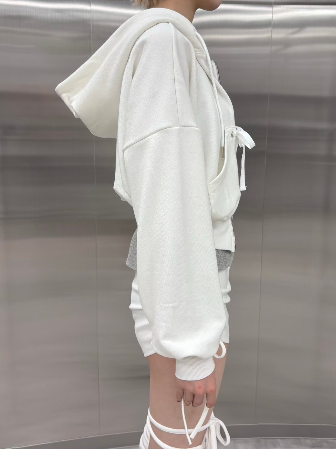 受注制【nmtc +】ribbon crop zip up hoodie (3color) | OUR BRAND