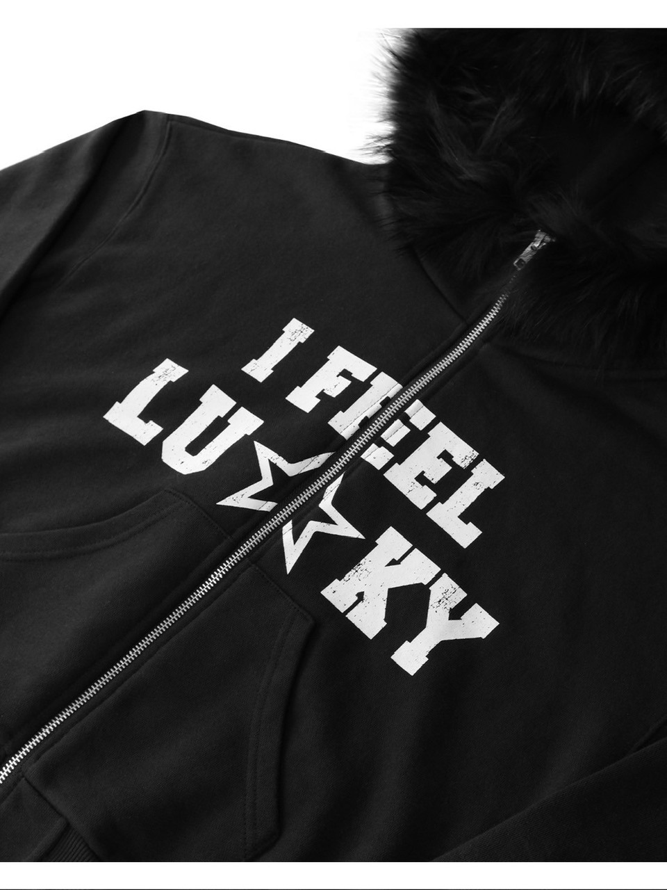 7/21再入荷【IFEELLUCKY】Lucky fur hood zip up / 【アイ