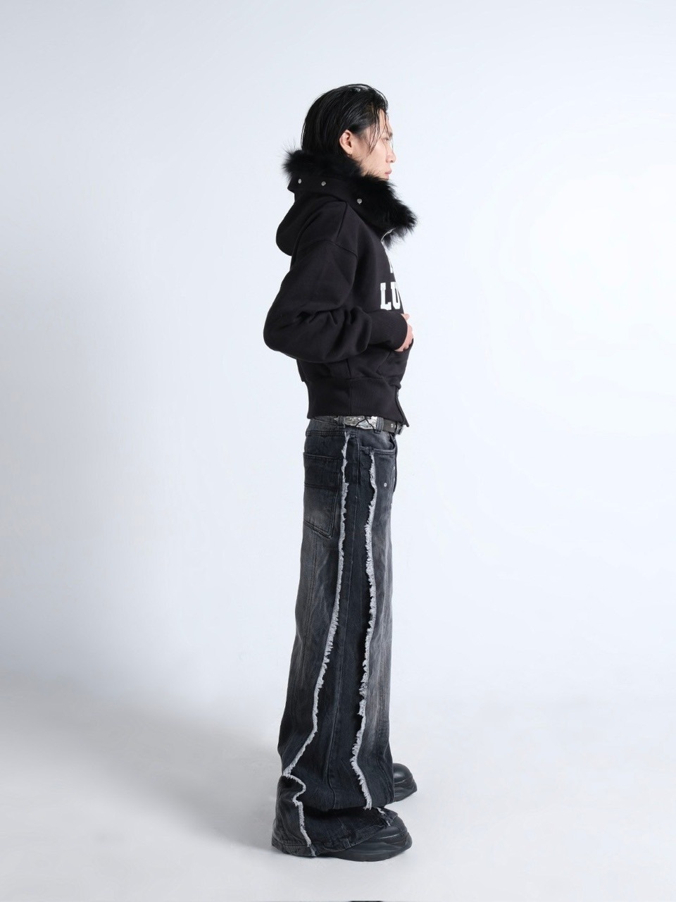 IFEELLUCKY】Lucky fur hood zip up / 【アイフィールラッキー