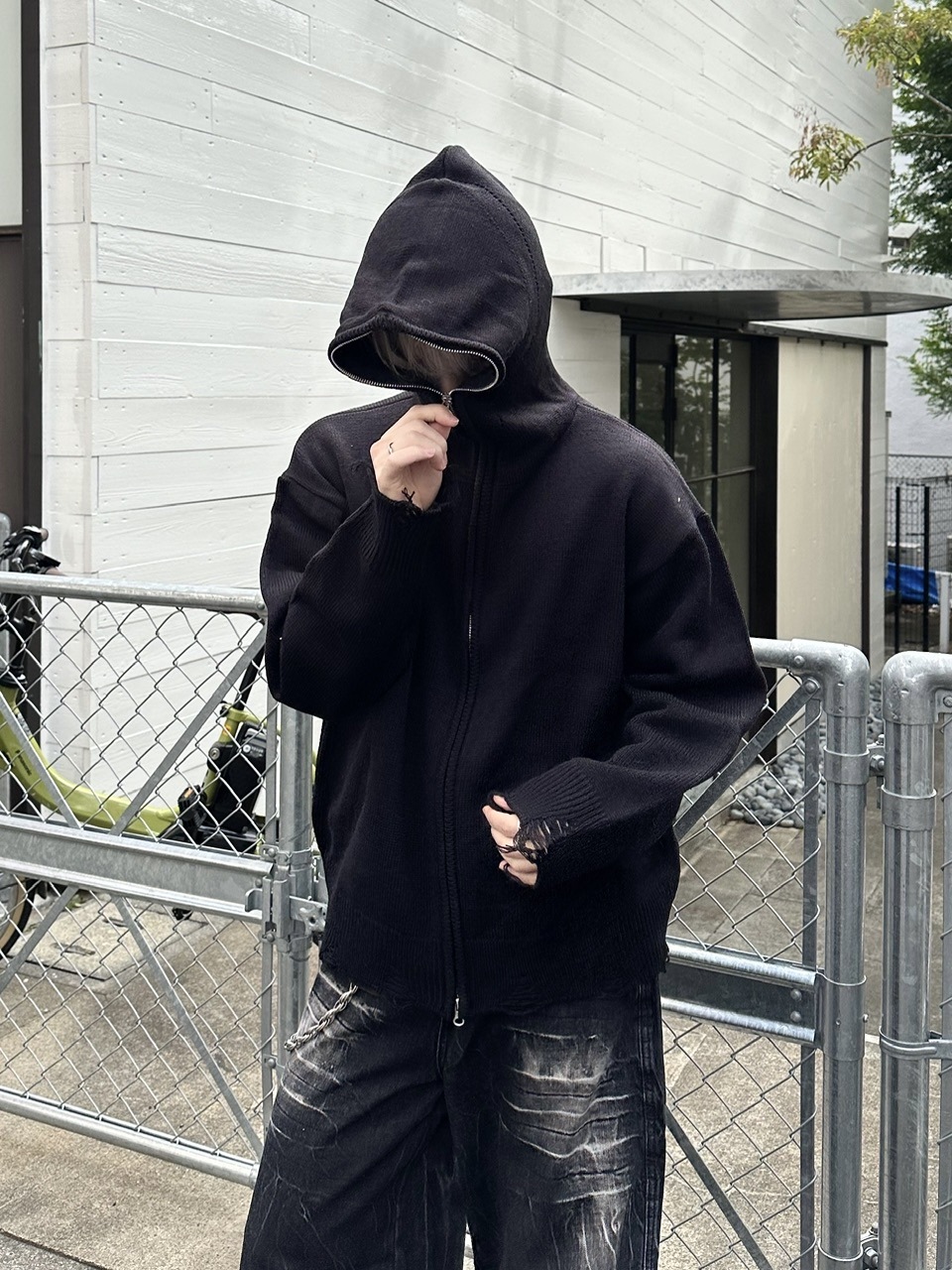 大阪店WEB限定受注制【Chikashitsu +】full zip up knit hoodie (3color)