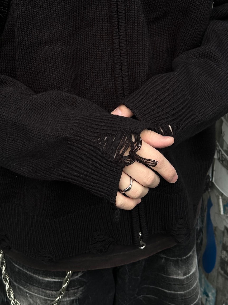 大阪店WEB限定受注制【Chikashitsu +】full zip up knit hoodie (3color)