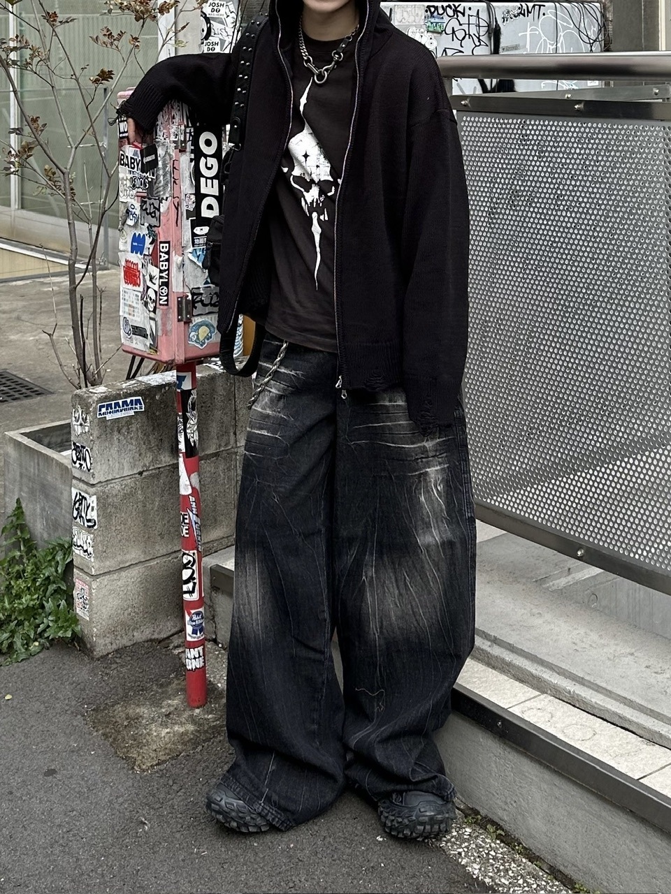 大阪店WEB限定受注制【Chikashitsu +】full zip up knit hoodie (3color)