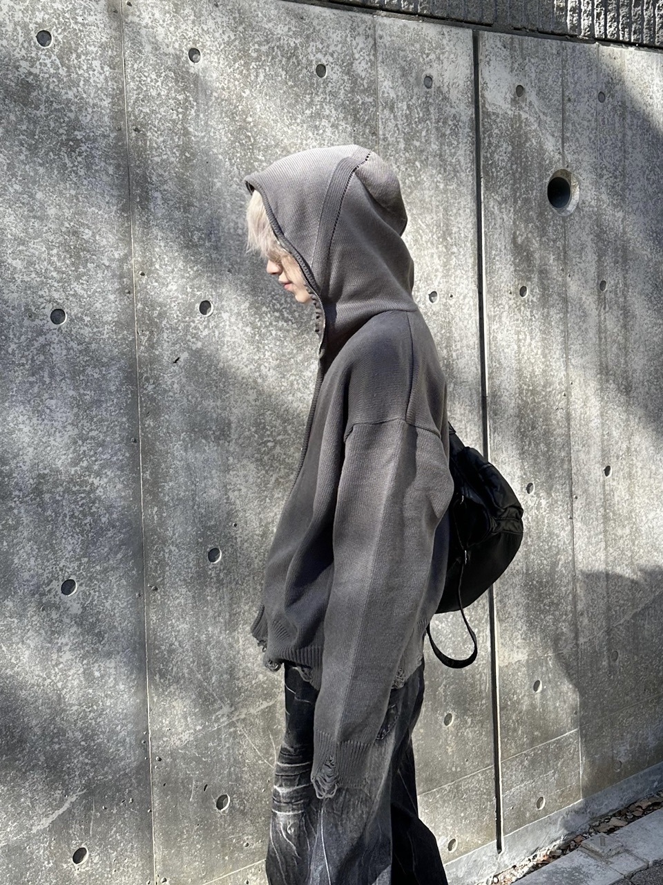 大阪店WEB限定受注制【Chikashitsu +】full zip up knit hoodie (3color)