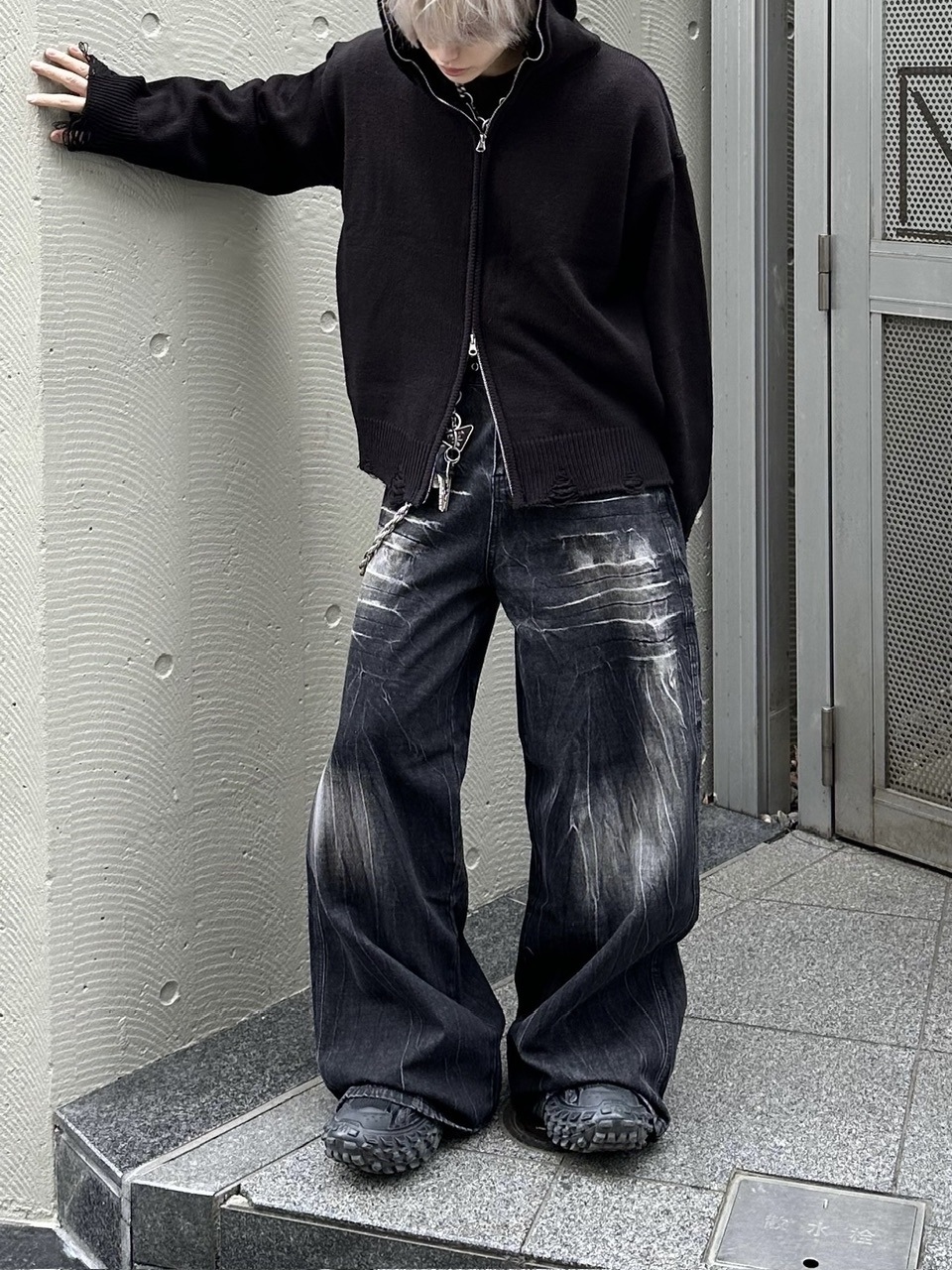 大阪店WEB限定受注制【Chikashitsu +】full zip up knit hoodie (3color)