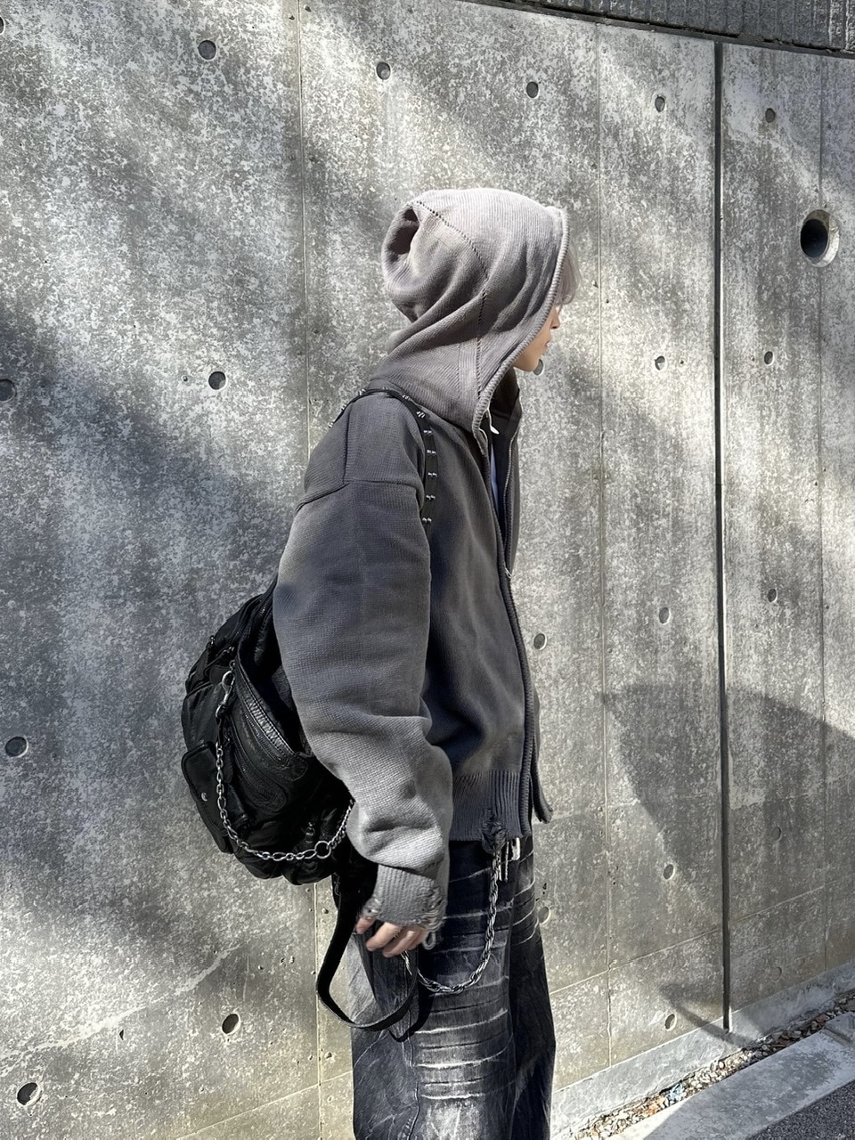 大阪店WEB限定受注制【Chikashitsu +】full zip up knit hoodie