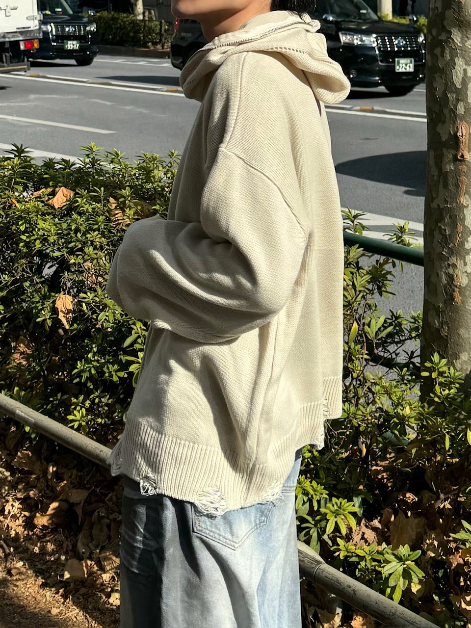 大阪店WEB限定受注制【Chikashitsu +】full zip up knit hoodie