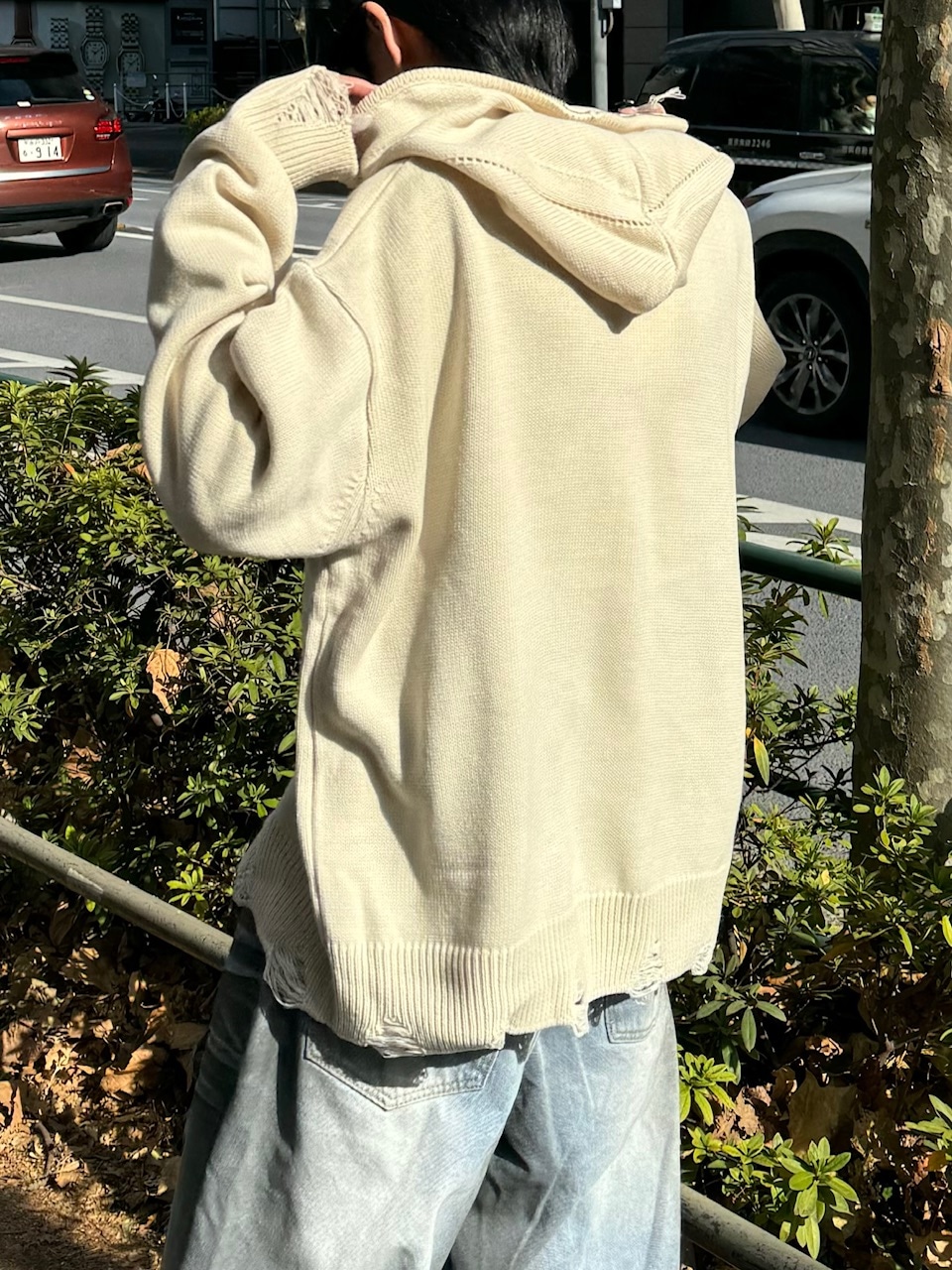 大阪店WEB限定受注制【Chikashitsu +】full zip up knit hoodie