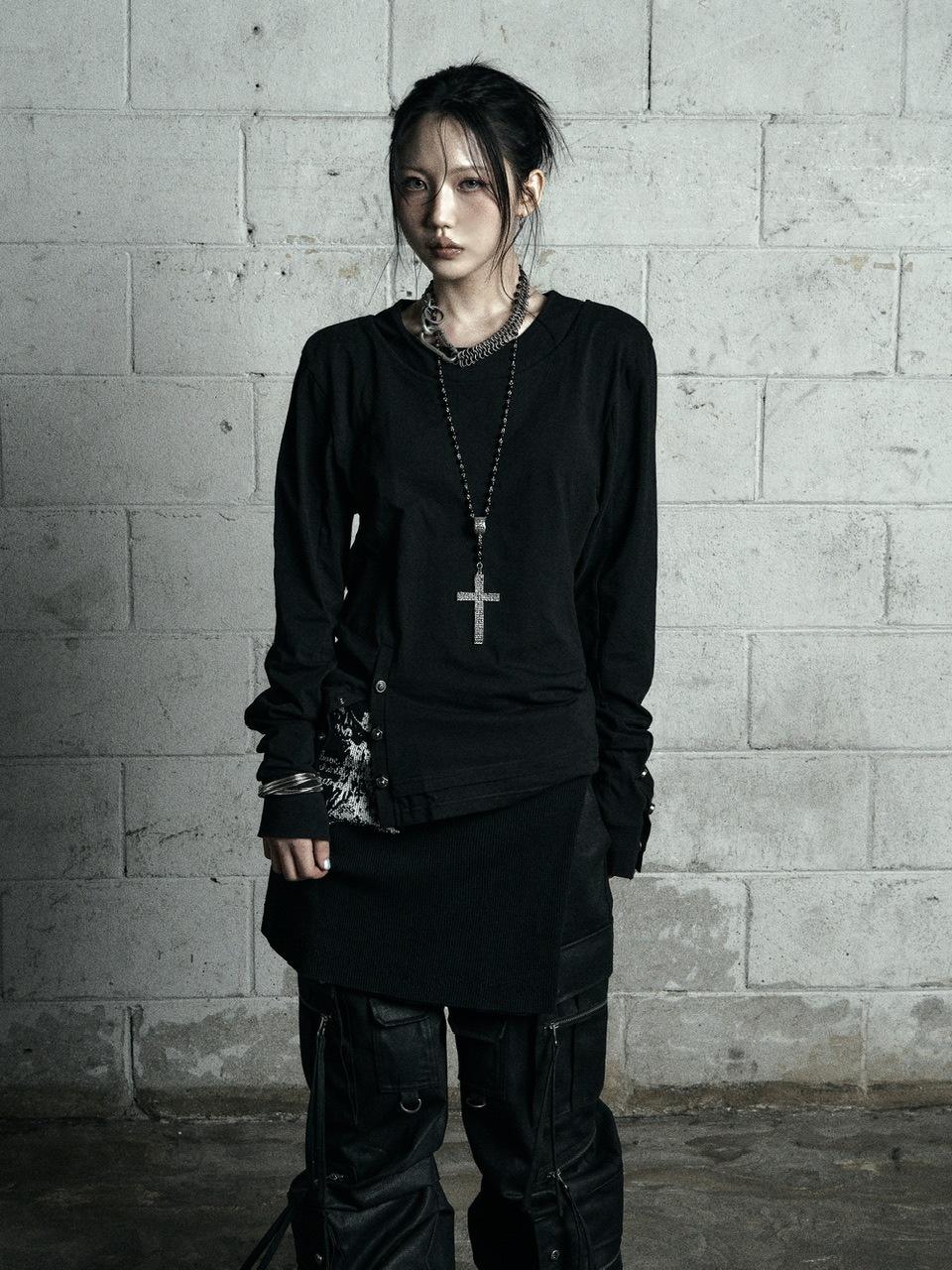 Rosen Kreuz】TIGHT FIT LAYERED LONG SLEEVES | OUR BRAND,Rosen