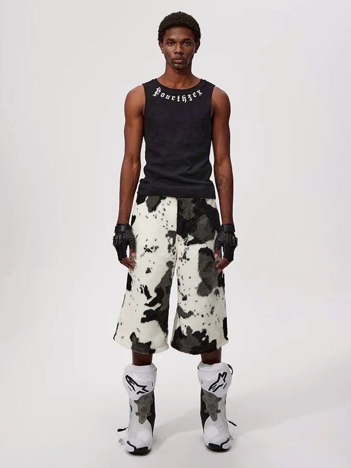 ぱん Fourth3ex】Summer Eco-Faux Fur Cow Print Shorts / 【フォース