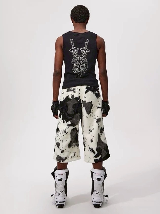 【Fourth3ex】Summer Eco-Faux Fur Cow Print Shorts / 【フォースセックス】エコファーカウプリントハーフパンツ