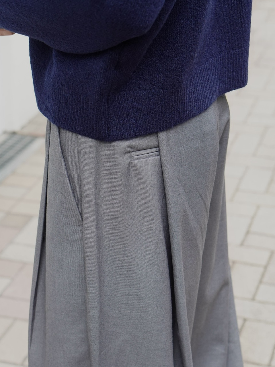東京店WEB限定受注制【Chikashitsu +】wide tuck drape slacks / 【チカシツプラス】ワイドタックドレープスラックス (2color)