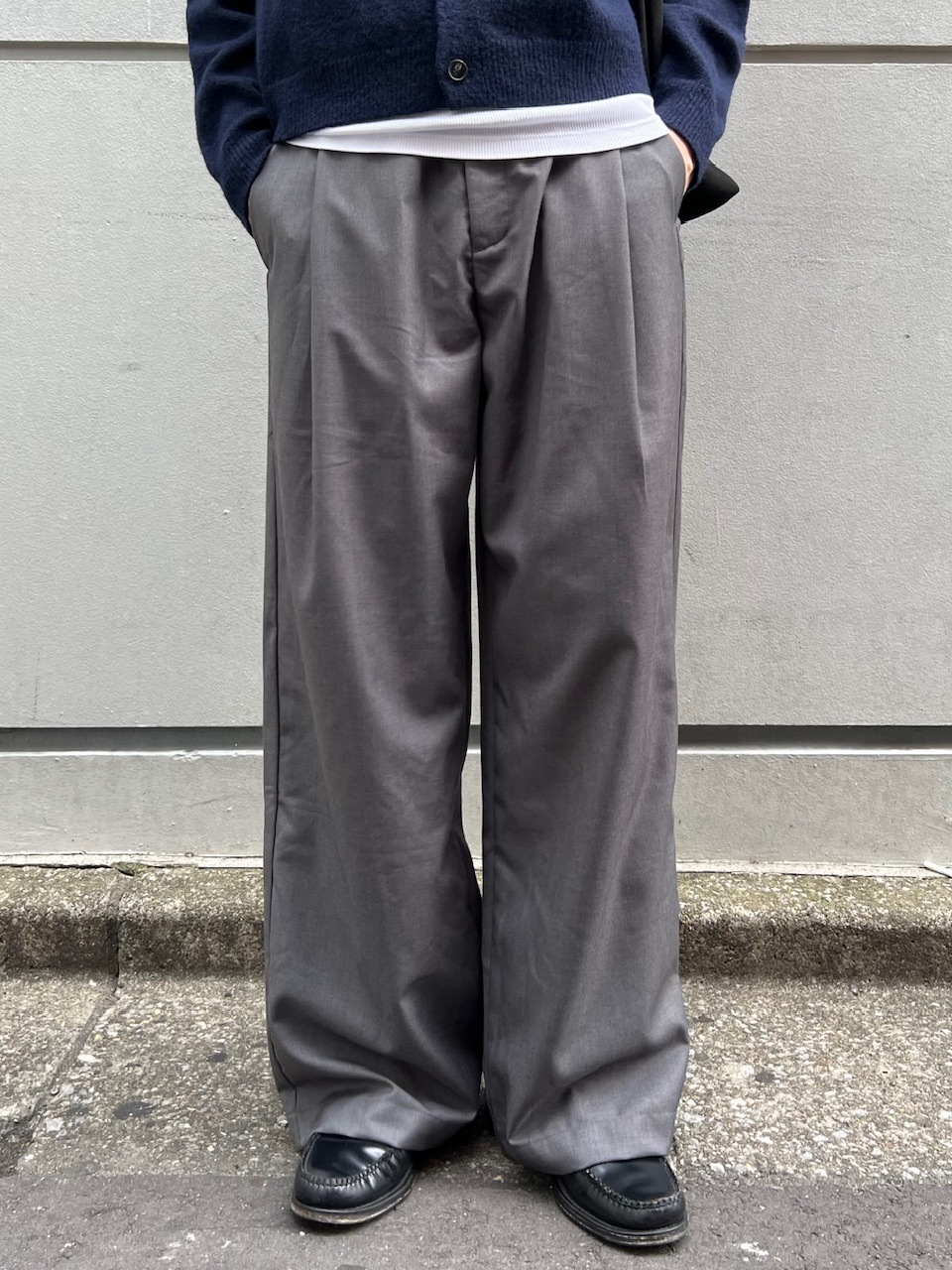 東京店WEB限定受注制【Chikashitsu +】wide tuck drape slacks / 【チカシツプラス】ワイドタックドレープスラックス (2color)