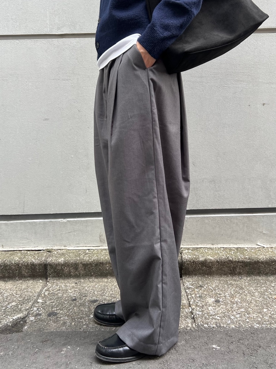 東京店WEB限定受注制【Chikashitsu +】wide tuck drape slacks / 【チカシツプラス】ワイドタックドレープスラックス (2color)