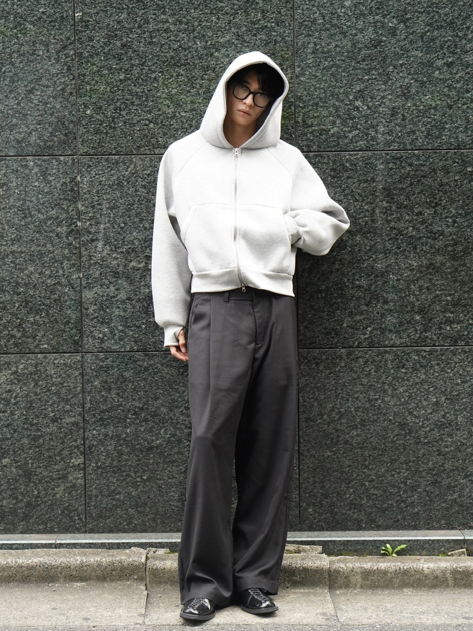 東京店WEB限定受注制【Chikashitsu +】wide tuck drape slacks / 【チカシツプラス】ワイドタックドレープスラックス (2color)