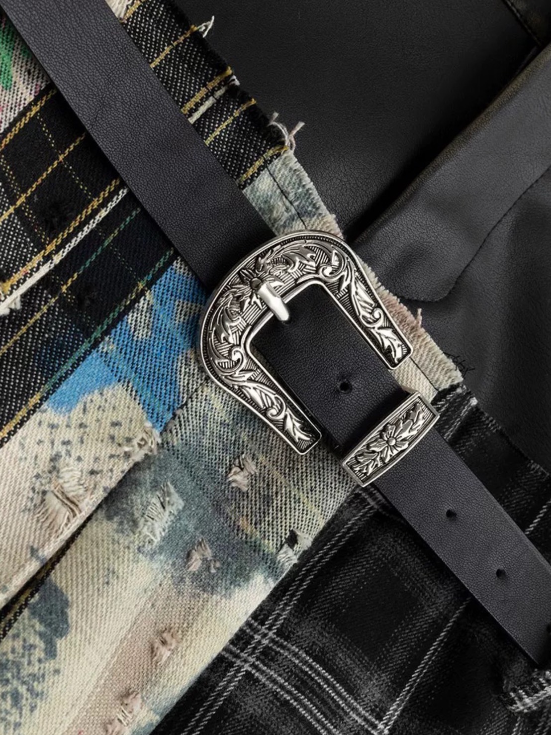 Cest Nous】Plaid Pleated Skirt / 【セヌー】レイヤードデザイン