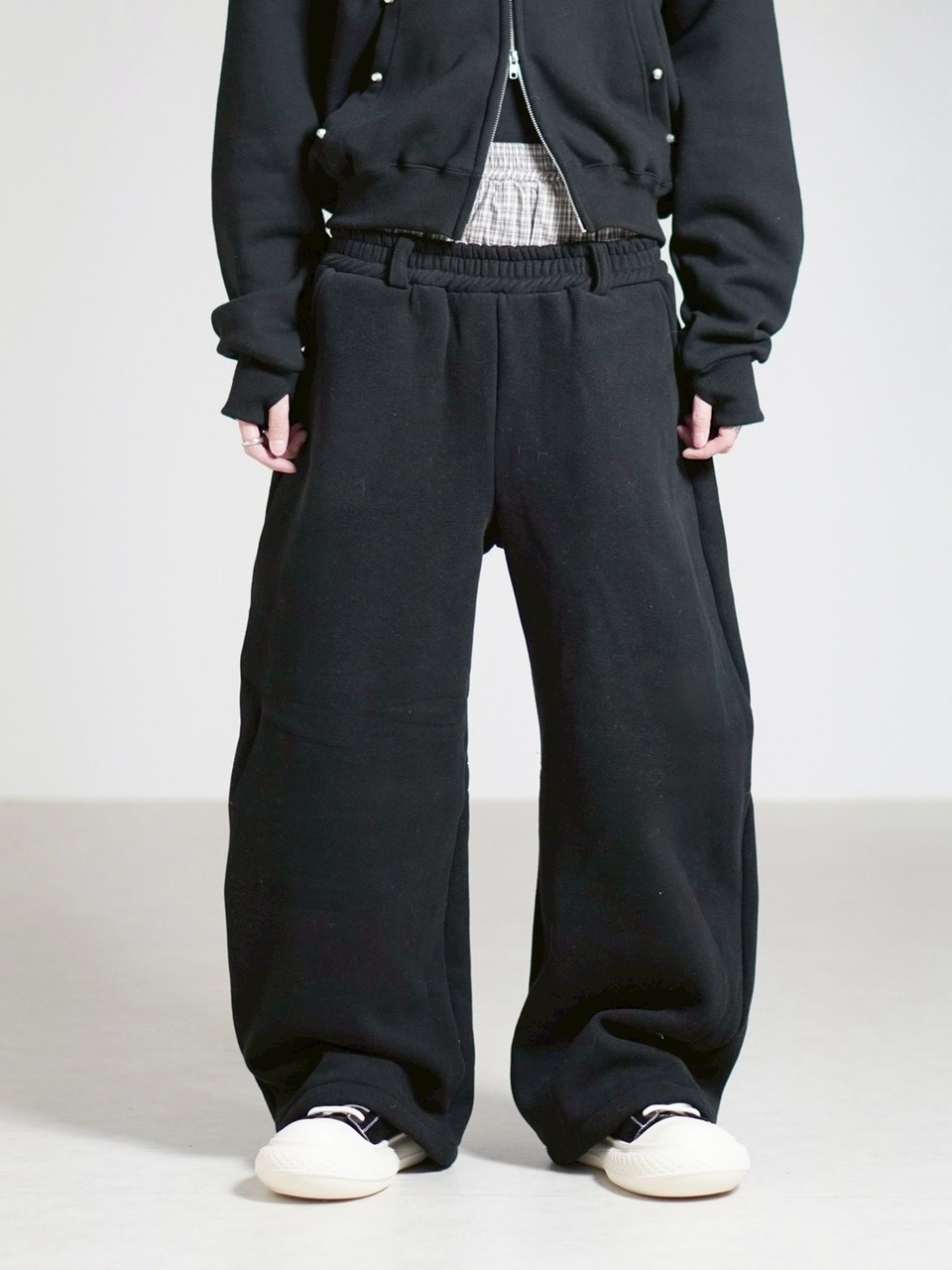 受注制【Chikashitsu +】layered heavy sweat pants / 【チカシツプラス】レイヤードヘビースウェットパンツ (2color)