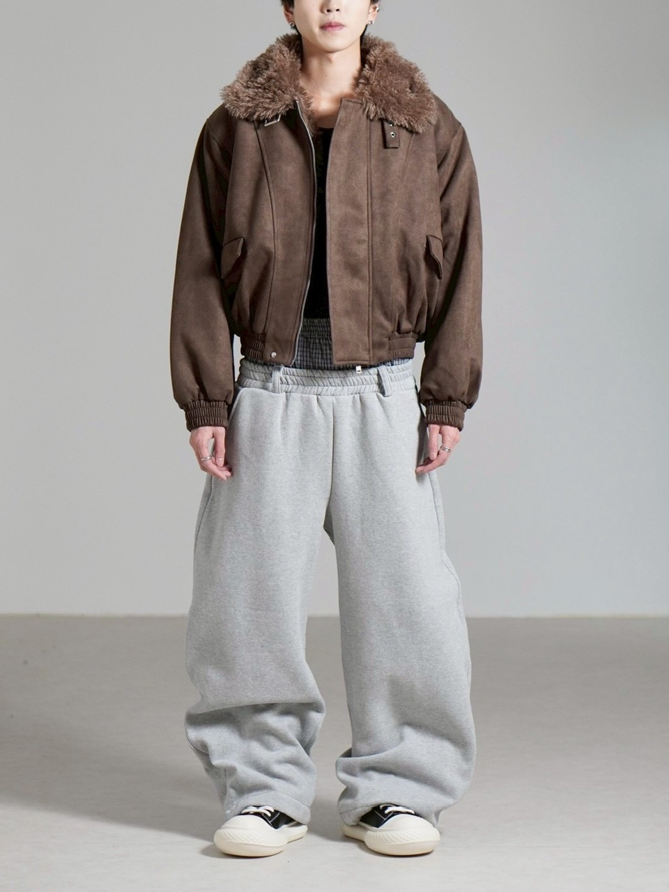 受注制【Chikashitsu +】layered heavy sweat pants / 【チカシツプラス】レイヤードヘビースウェットパンツ (2color)