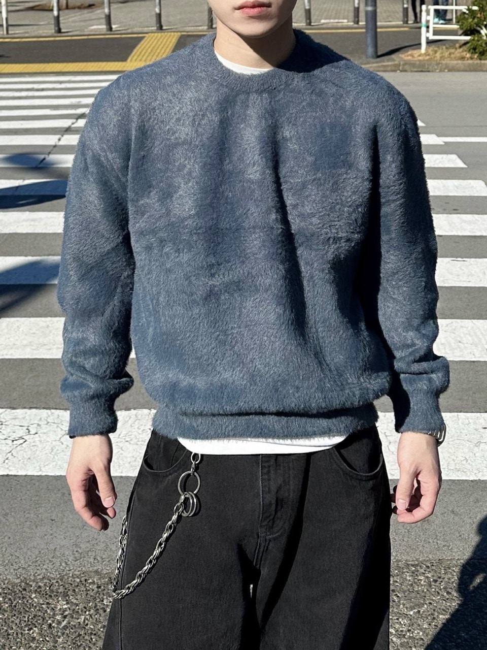大阪店WEB限定受注制【Chikashitsu +】cropped hairy knit