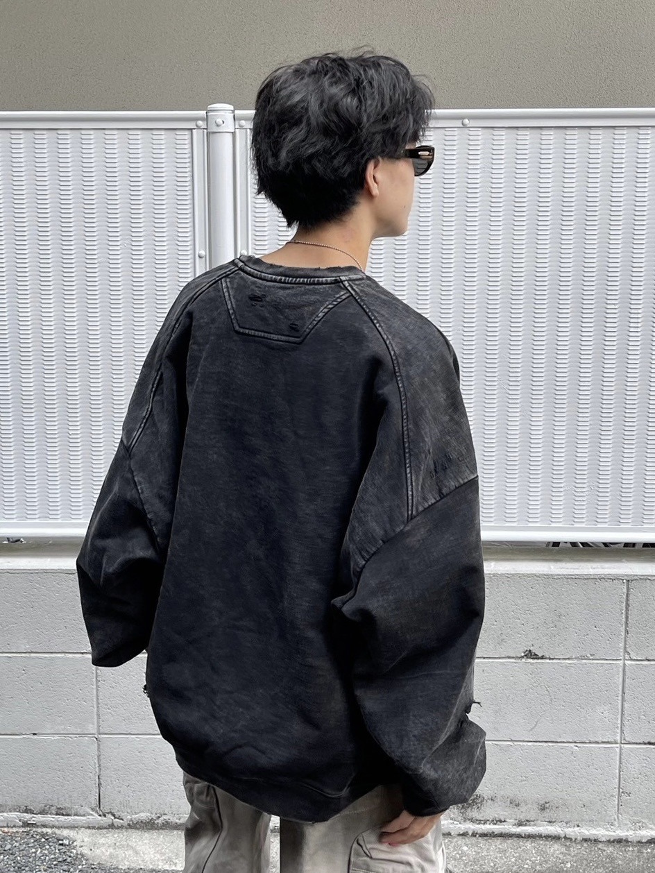 Chikashitsu + ダメージデニムセット 受注制【Chikashitsu +】bloody wash damage denim pants