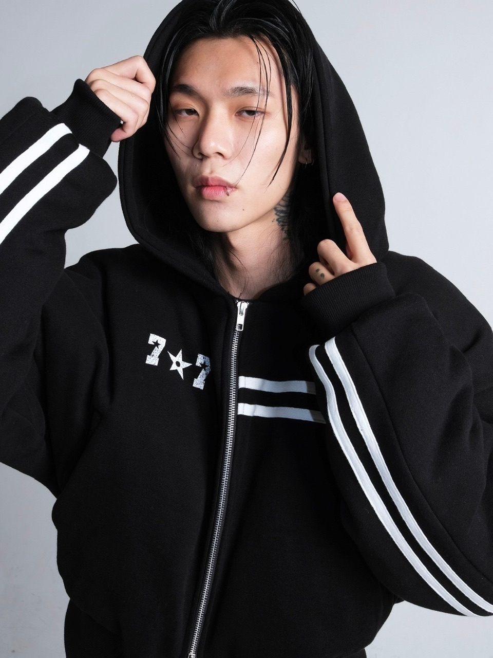 IFEELLUCKY】paded track hood zip up | OUR BRAND,IFEELLUCKY