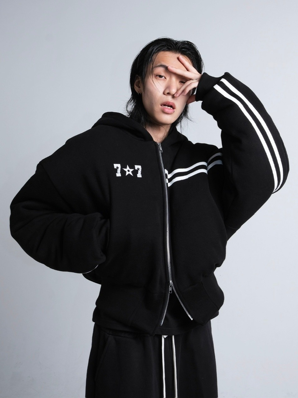 IFEELLUCKY】paded track hood zip up | OUR BRAND,IFEELLUCKY