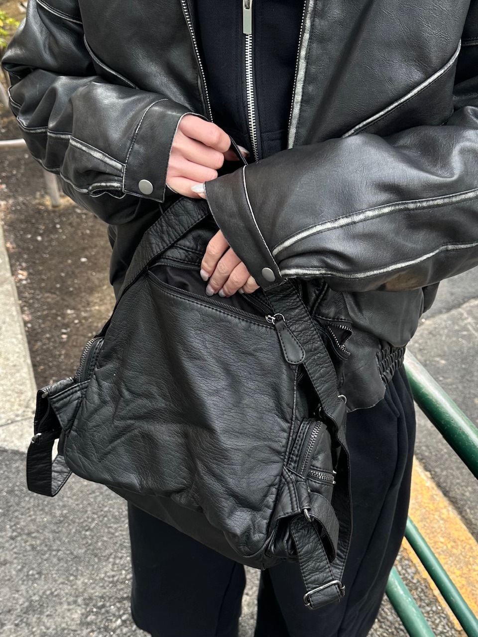 本革 レザー スタッズ リュック スタッズ フェイクレザーリュックサック | Bagoodtimeshop