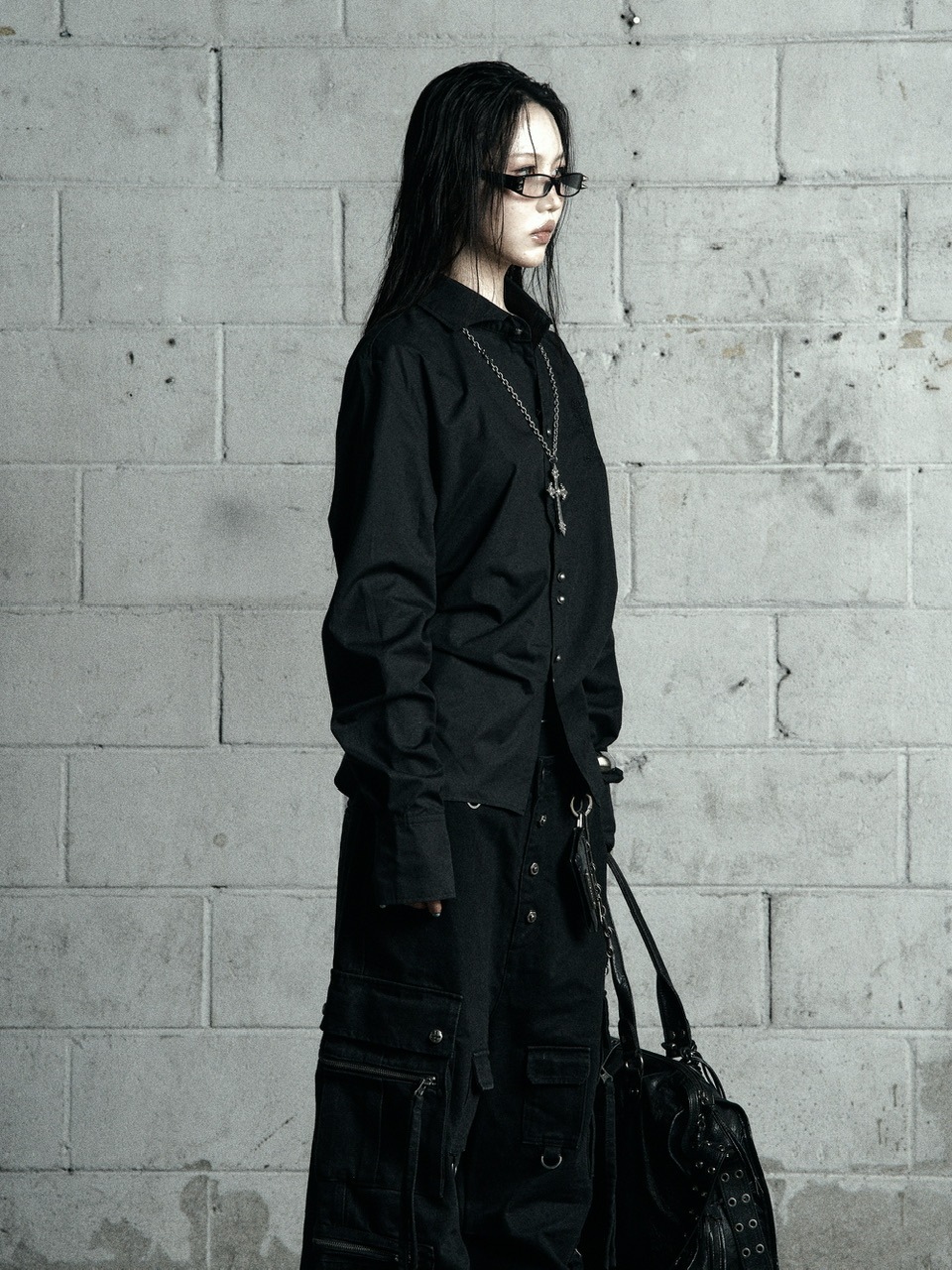 Rosen Kreuz】BACK CROSS CROPPED SHIRT | OUR BRAND,Rosen