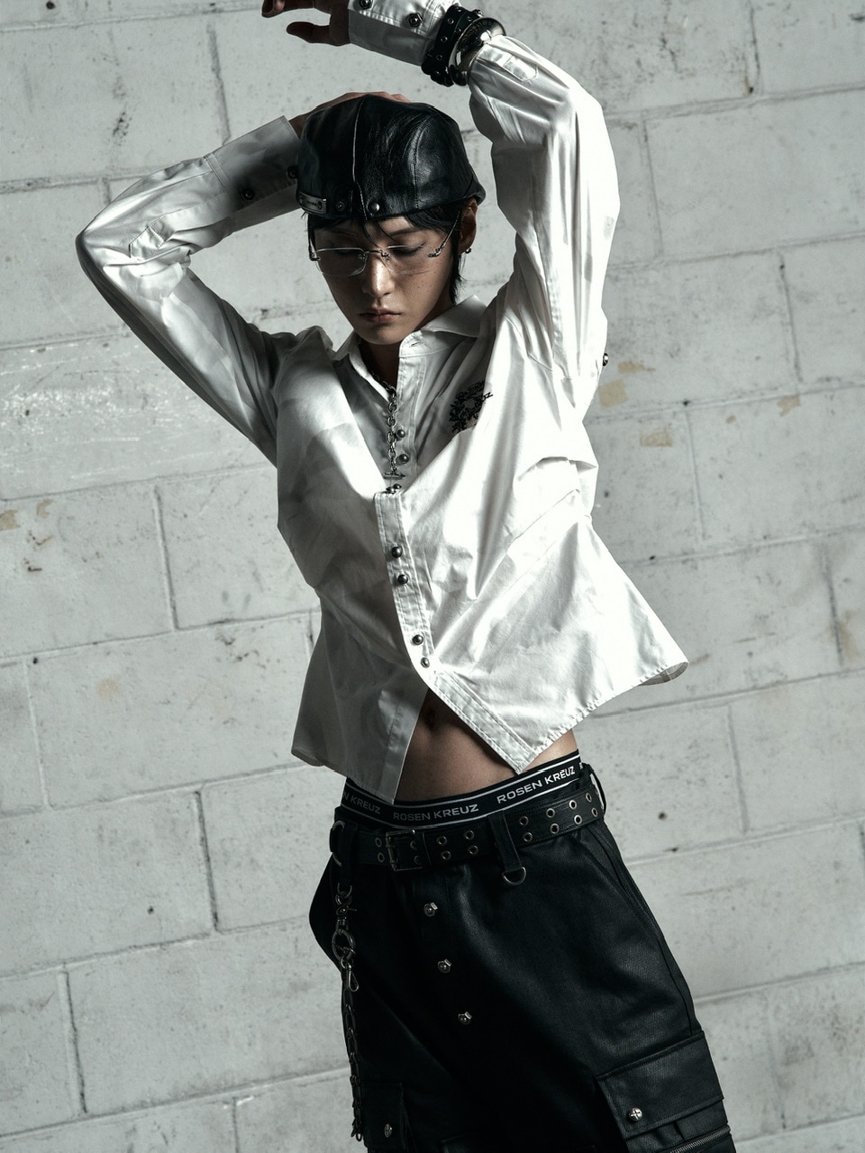 【Rosen Kreuz】BACK CROSS CROPPED SHIRT Rosen Kreuz】BACK CROSS CROPPED SHIRT | OUR BRAND,Rosen