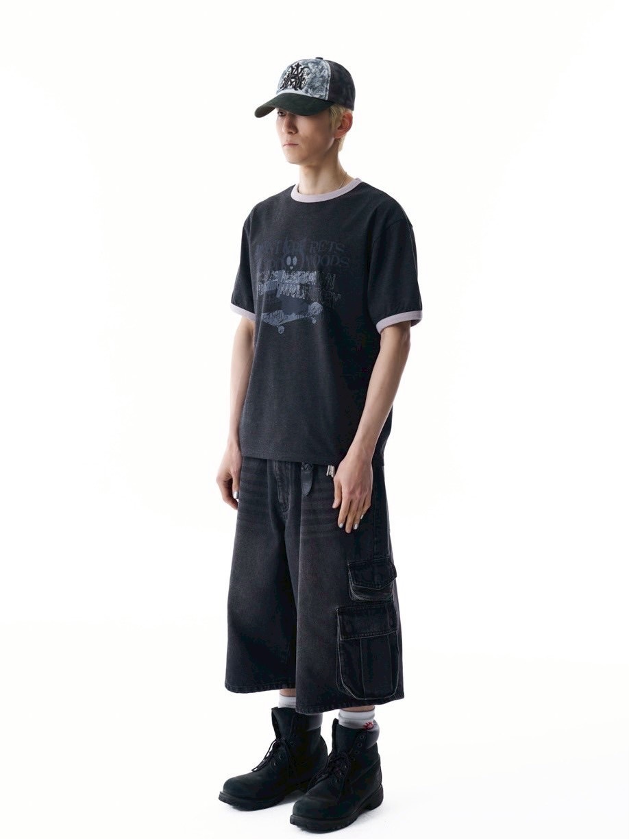 AAKAM】Cracked Letter Ringer Top | OUR BRAND,AAKAM