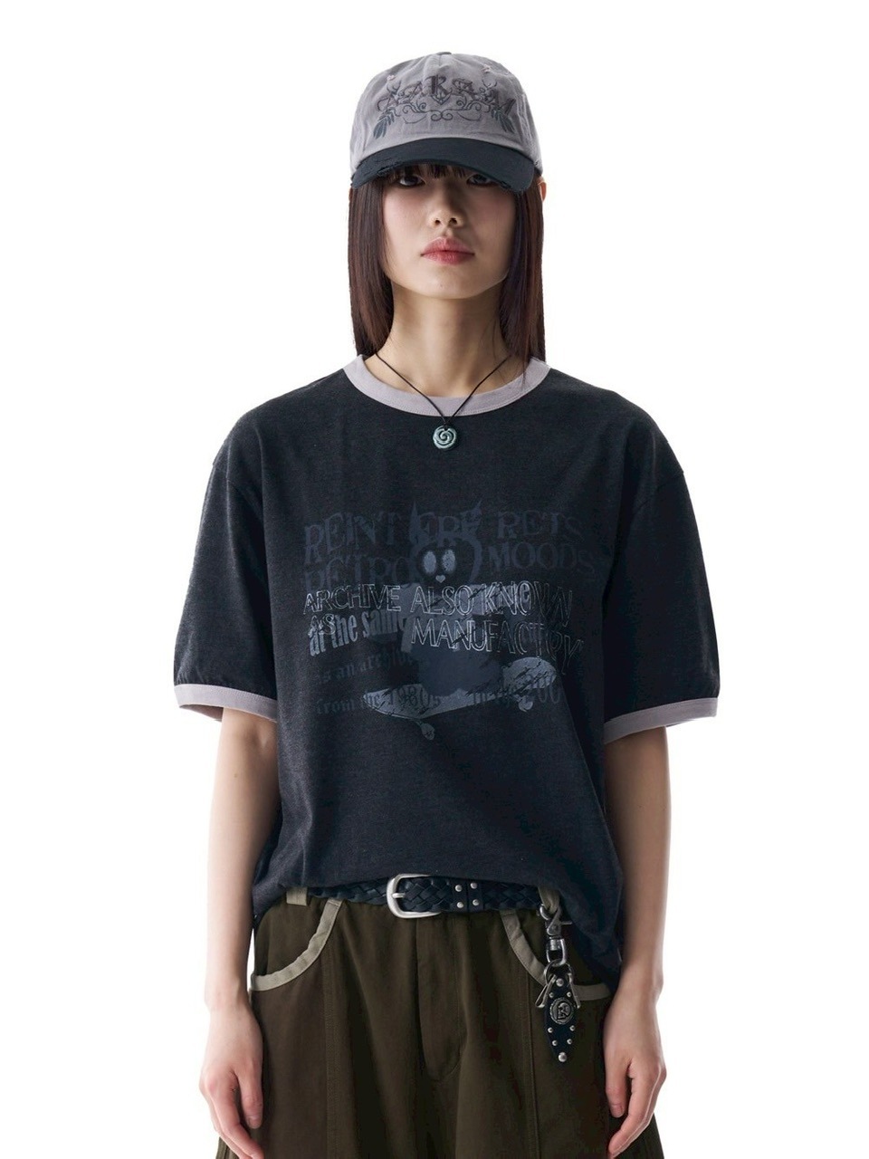 【AAKAM】Cracked Letter Ringer Top ★男女兼用★追跡付 AAKAM】Cracked Letter Ringer Top | OUR BRAND,AAKAM
